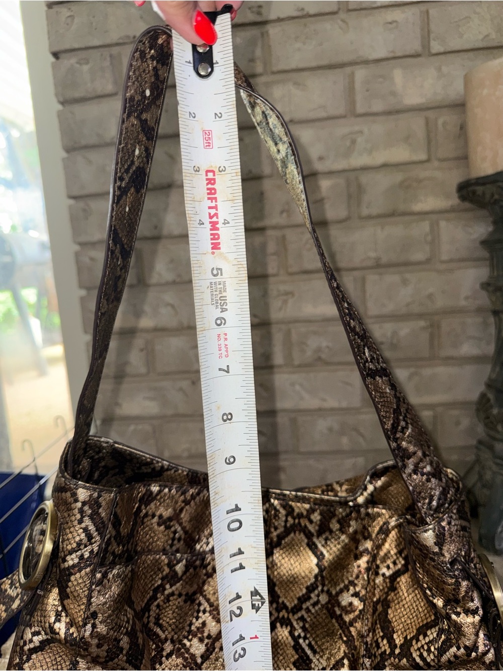 HOBO Render - Gold and Brown Snakeskin Hobo Bag - Picture 11 of 16